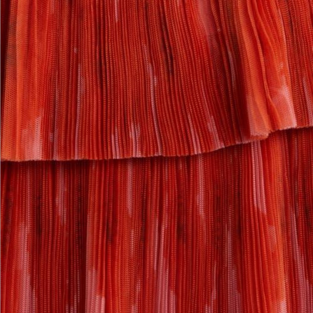 Anthropologie Red Strapless Tiered Maxi Dress - Picture 3 of 6